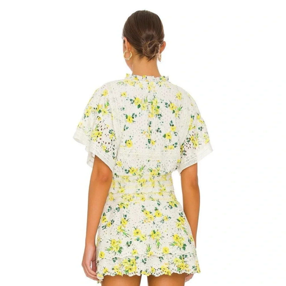 Alice + Olivia Tabitha Eyelet Set - Floral Crop Top (Large) & Skirt Set (10) - Picture 4 of 16